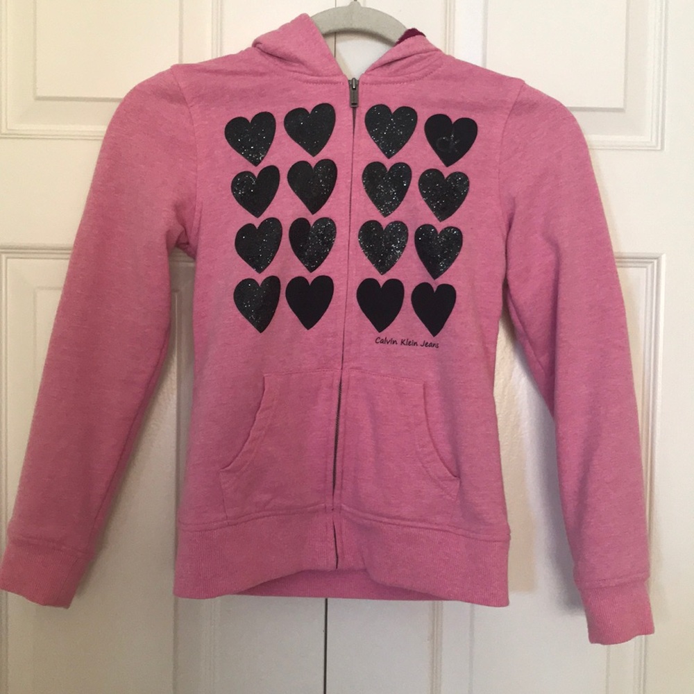 Pink hoodie w/ hearts 💕